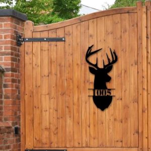 Deer Antler Home Address Outdoor Custom Metal Address Sign
