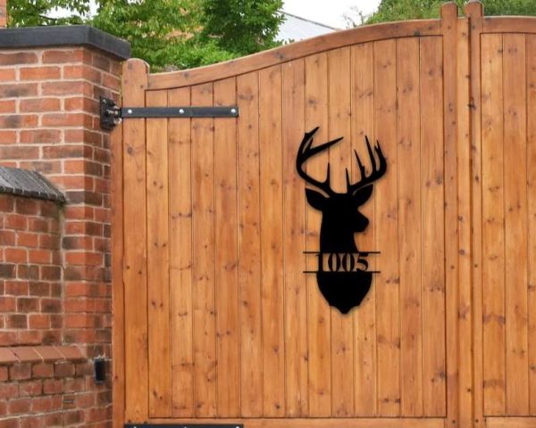 Deer Antler Home Address Outdoor Custom Metal Address Sign