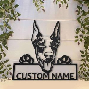 Doberman Metal Wall Art Dog Lover Personalized Metal Sign 1