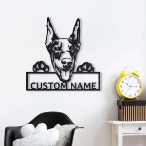 Doberman Metal Wall Art Dog Lover Personalized Metal Sign