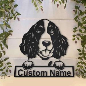 English Springer Spaniel Dog Metal Wall Art Dog Lover Personalized Metal Sign