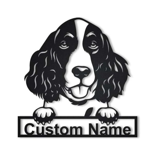 English Springer Spaniel Dog Metal Wall Art Dog Lover Personalized Metal Sign