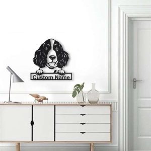 English Springer Spaniel Dog Metal Wall Art Dog Lover Personalized Metal Sign 3