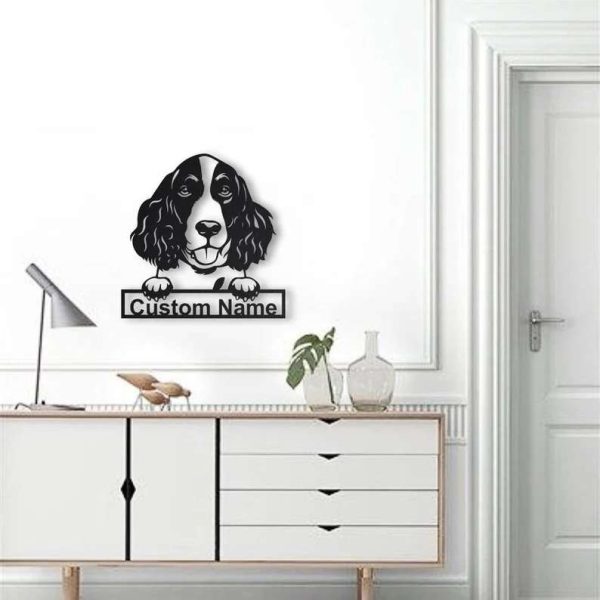 English Springer Spaniel Dog Metal Wall Art Dog Lover Personalized Metal Sign