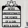 Famous Quotes Ruth Bader Power Of a Girl With A Book Reading Sign Metal Wall Decor 2
