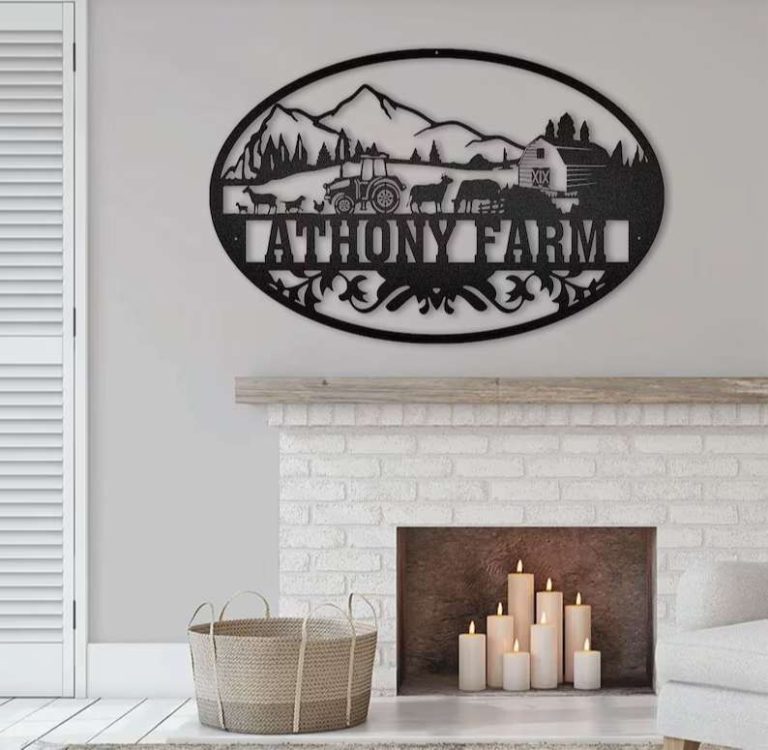 Farm Scene Metal Wall Art Farmhouse Decor Personalized Farm Cut Metal