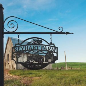 Farm Sign Outdoor Farmhouse Custom Metal Farm Sign 1