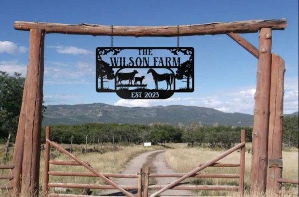 Farm Sign Ranch Farmville Farmhouse Custom Metal Sign