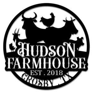 Farmhouse Custom Metal Farm Sign Farmer Gift Outdoor Decor