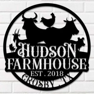 Farmhouse Custom Metal Farm Sign Farmer Gift Outdoor Decor 3