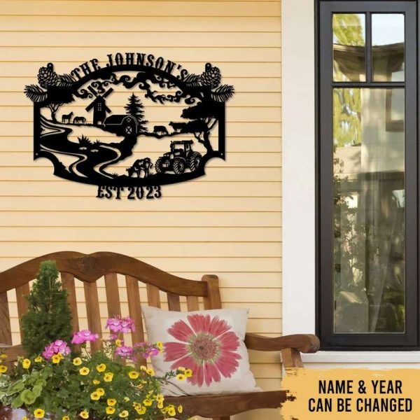 Farmhouse Farm Decoration Personalized Cut Metal Sign