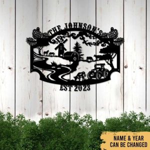 Farmhouse Farm Decoration Personalized Cut Metal Sign 5