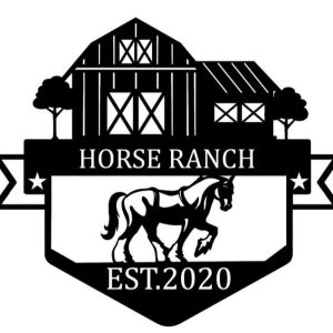 Farmhouse Name Metal Sign Horse Ranch Outdoor Family Ranch Sign Horse Lover Gift 2