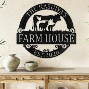 Farmhouse Sign Domestic Farm Vintage Country Decor Custom Metal Farm Sign 1