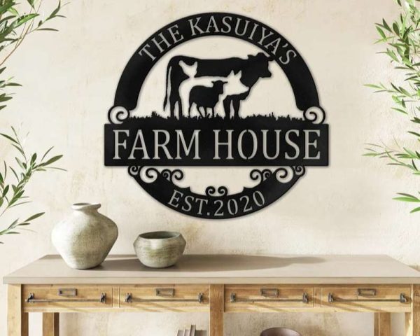 Farmhouse Sign Domestic Farm Vintage Country Decor Custom Metal Farm Sign