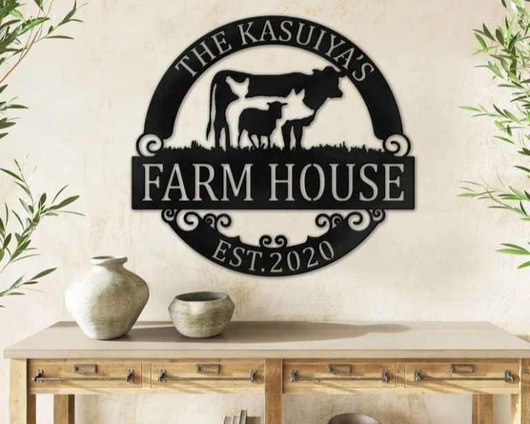 Farmhouse Sign Domestic Farm Vintage Country Decor Custom Metal Farm ...
