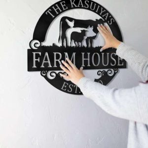 Farmhouse Sign Domestic Farm Vintage Country Decor Custom Metal Farm Sign 3