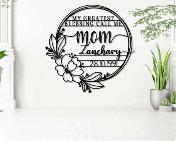 Floral Family Name Sign Custom Metal Sign Mother’s Day Gifts