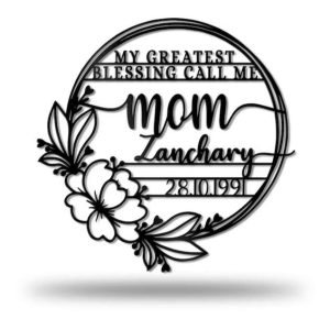 Floral Family Name Sign Custom Metal Sign Mother’s Day Gifts