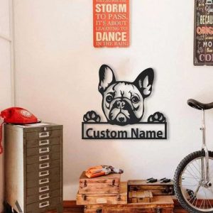 French Bulldog Metal Wall Art Dog Lover Personalized Metal Sign 3 1