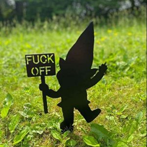 Funny Gnome Fuckoff Home Garden Metal Sign