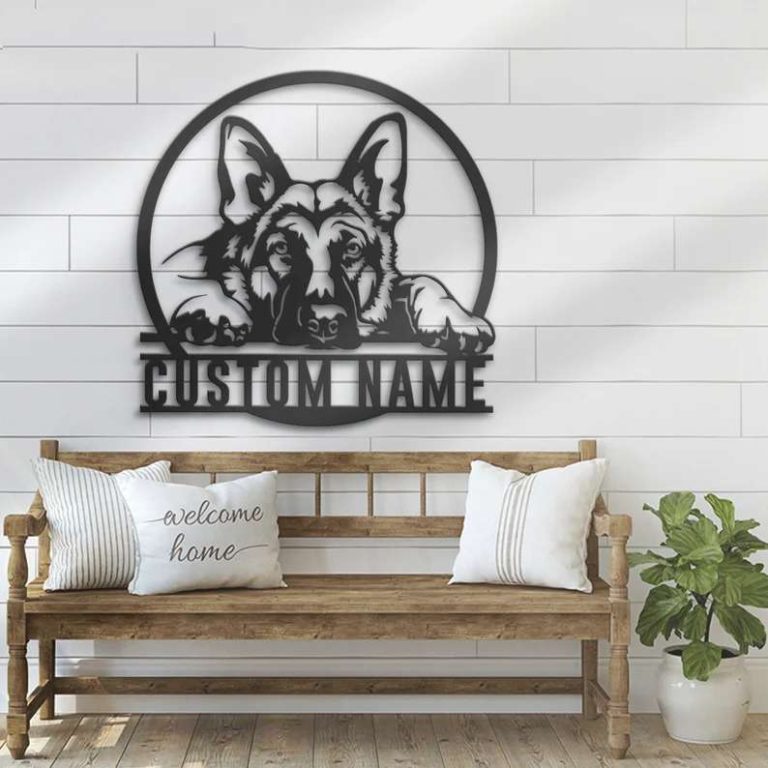 German Shepherd Metal Wall Art Dog Lover Personalized Metal Sign