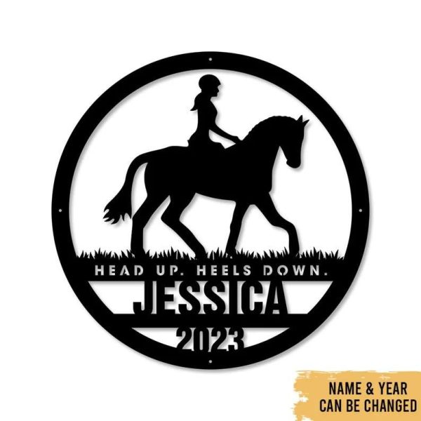 Girl Riding Horse Farmhouse Decor Horse Ranch Custom Metal Sign