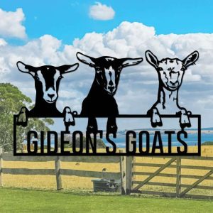 Goat Farm Sign Goat Ranch Farmhouse Farm Outdoor Custom Goat Metal Sign 2