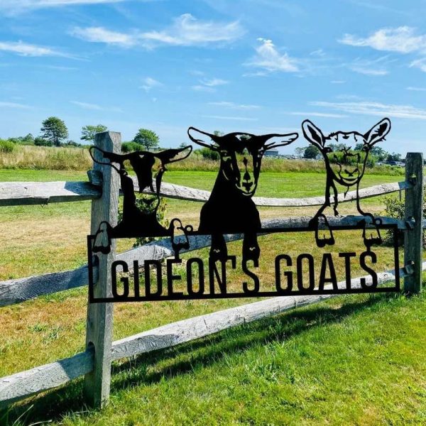Goat Farm Sign Goat Ranch Farmhouse Farm Outdoor Custom Goat Metal Sign