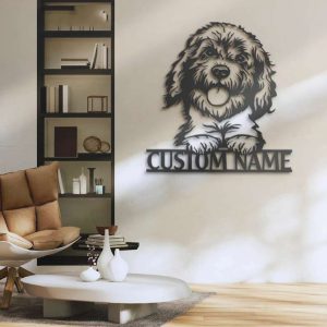 Golden Doodle Metal Wall Art Dog Lover Personalized Metal Sign 1