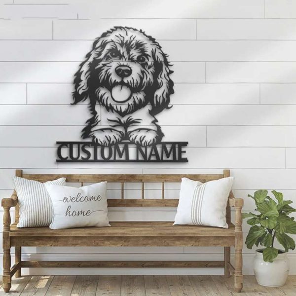 Golden Doodle Metal Wall Art Dog Lover Personalized Metal Sign