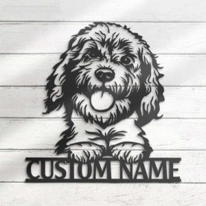 Golden Doodle Metal Wall Art Dog Lover Personalized Metal Sign