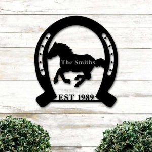Horse Farms Family Wall Art Horse Lover Farmhouse Personalized Metal Sign 4