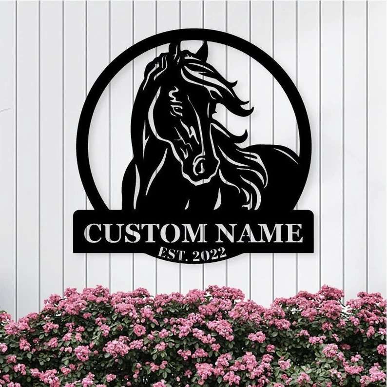 Horse Sign Farm Farmhouse Personalized Horse Metal Sign Horse Lover