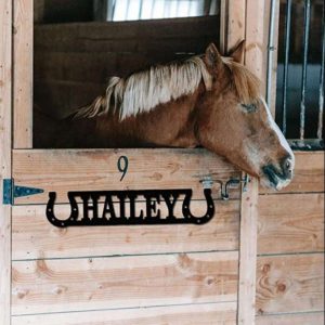 Horse Stall Name Plate Horse Lover Name Sign Horse Farm Personalized Metal Sign 1