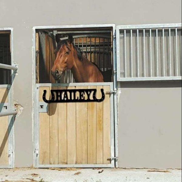 Horse Stall Name Plate Horse Lover Name Sign Horse Farm Personalized Metal Sign