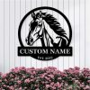 Horse Wall Decor Farmhouse Horse Farm Personalized Metal Horse Sign 1