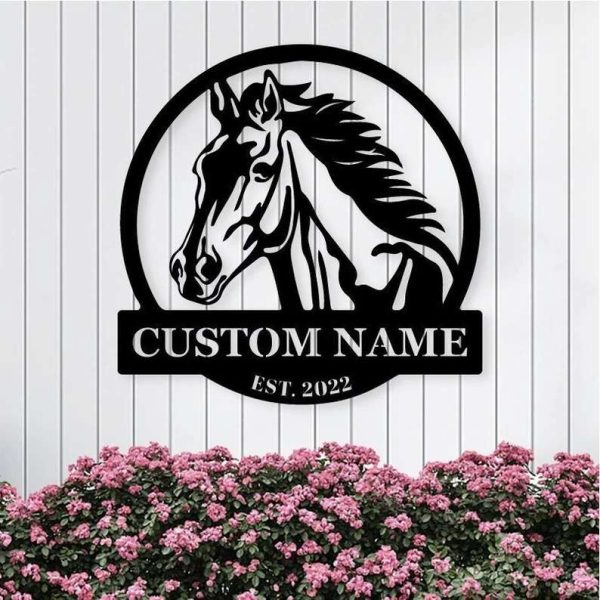 Horse Wall Decor Farmhouse Horse Farm Personalized Metal Horse Sign