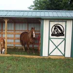 Horse Wall Decor Farmhouse Horse Farm Personalized Metal Horse Sign 3
