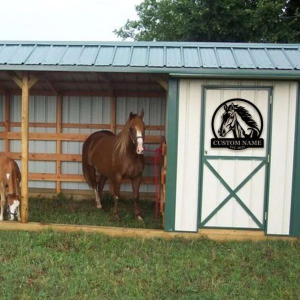 Horse Wall Decor Farmhouse Horse Farm Personalized Metal Horse Sign