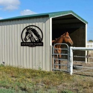 Horse Wall Decor Farmhouse Horse Farm Personalized Metal Horse Sign 4