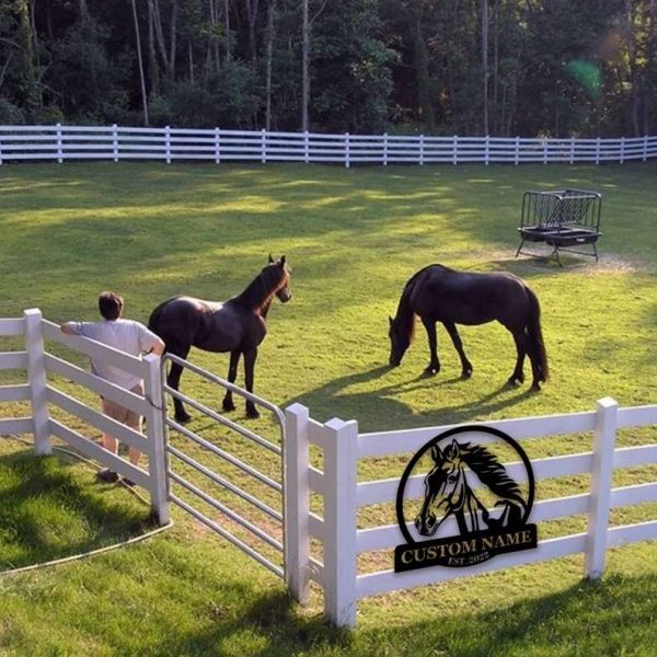 Horse Wall Decor Farmhouse Horse Farm Personalized Metal Horse Sign