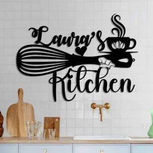Personalized Kitchen Wall Decor Kitchen Utensils Custom Metal Sign