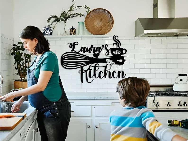 Kitchen Coffee Station Sign Personalized Kitchen Sign Kitchen Wall