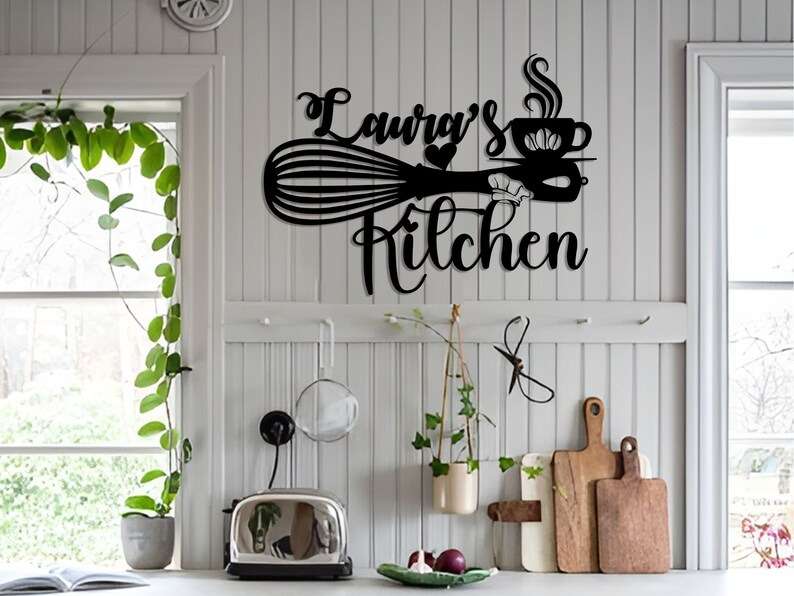 Kitchen Sign Wall Decor, Kitchen Decor, Custom Kitchen Name Sign,  Personalized Kitchen Words Decorations Wall Art, Metal Kitchen Signs Wall  Decor
