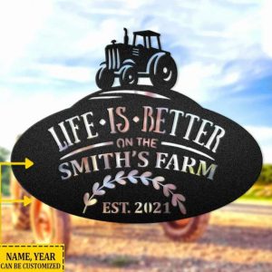 Life Is Better Farmhouse Family Farm Custom Metal Sign 2