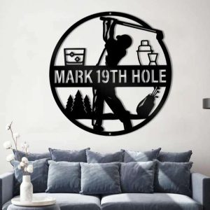 Mens Golf Personalized Metal Sign Gift For Golfer 3