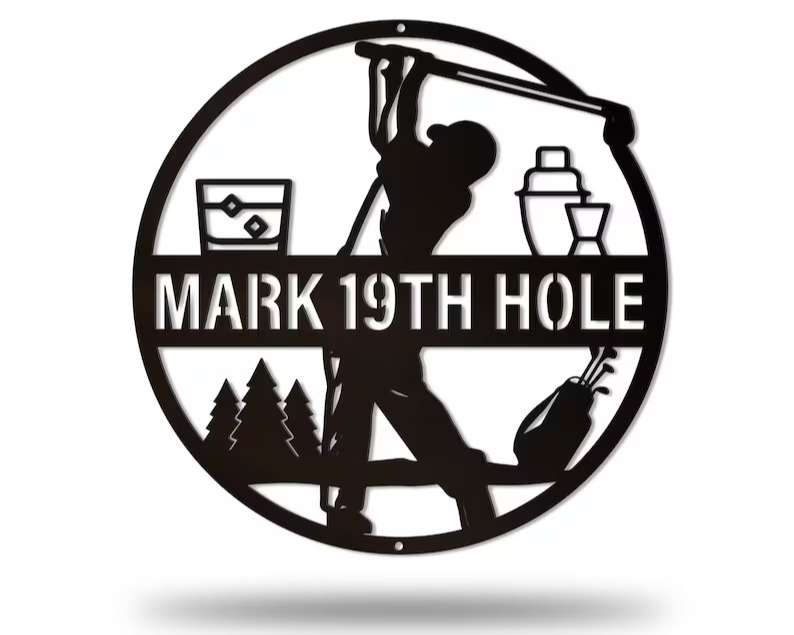 Men's Golf Personalized Metal Sign Gift For Golfer Metal Golf Signs