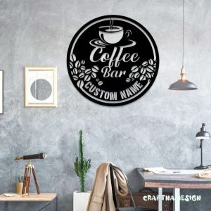 Metal Coffee Sign Custom Coffee Bar Metal Wall Art Coffee Lover Home Decor Kitchen 2