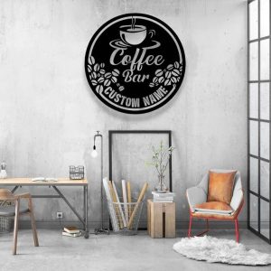 Metal Coffee Sign Custom Coffee Bar Metal Wall Art Coffee Lover Home Decor Kitchen 3